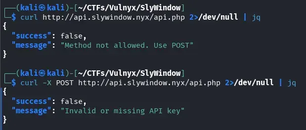 API curl test
