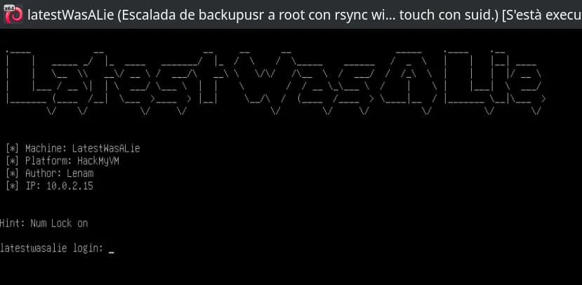VirtualBox machine screen