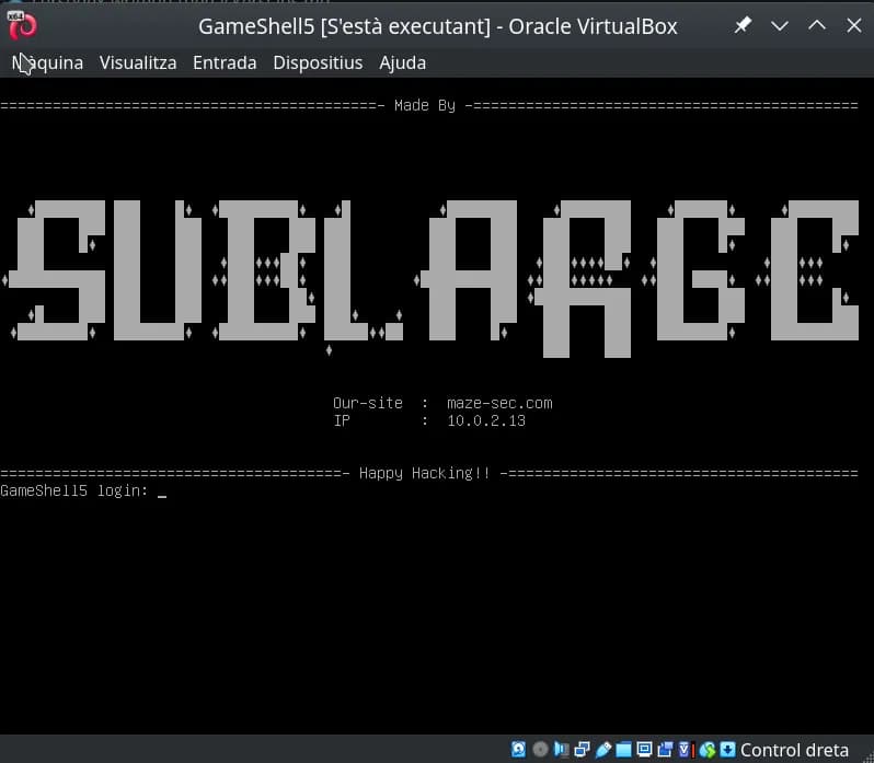 Virtual Box Machine Screen