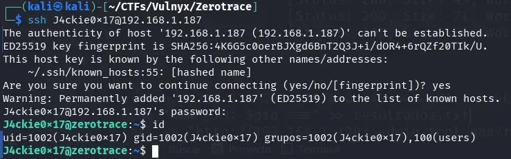 ssh J4ckie0x17