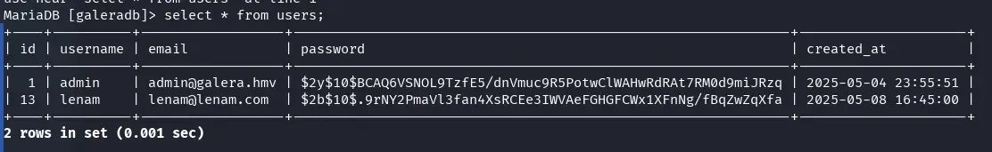 SQL user lenam