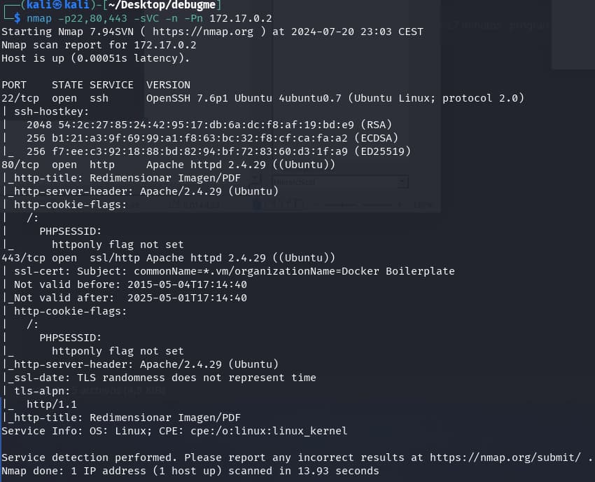 nmap ports 22, 80 and 443