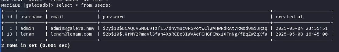 SQL user lenam