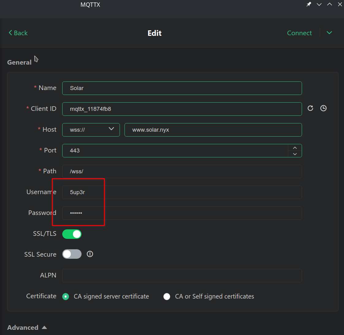 MQTTX Config